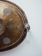 Antique Brass Meat Cover Repurposed as Wall Hanging