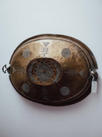 Antique Brass Meat Cover Repurposed as Wall Hanging