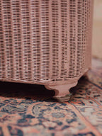 Lloyd Loom Pink Linen Hamper by Lusty & Sons 1930s