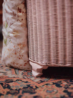 Lloyd Loom Pink Linen Hamper by Lusty & Sons 1930s