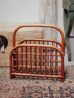 Vintage Rattan Magazine Rack