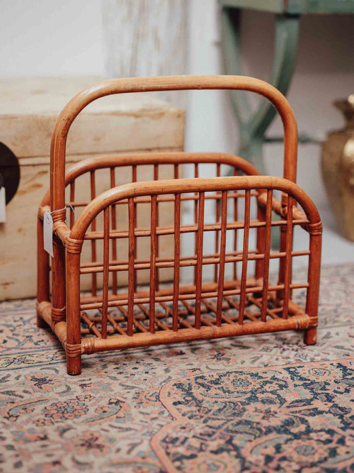 Vintage Rattan Magazine Rack