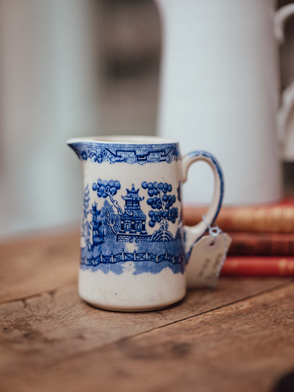 Allertons Blue Willow Transfer-Printed Jug - Staffordshire England
