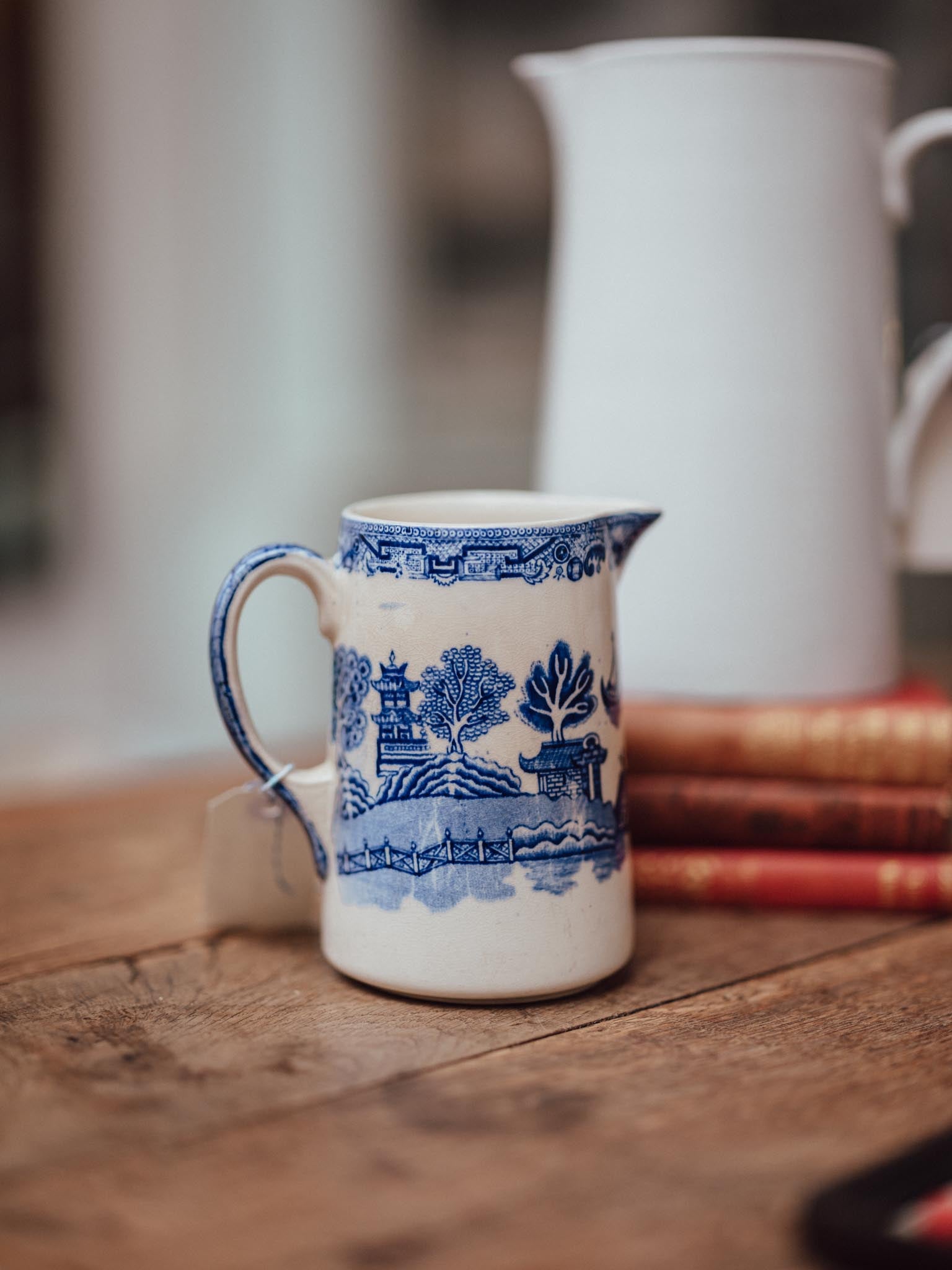 Allertons Blue Willow Transfer-Printed Jug - Staffordshire England
