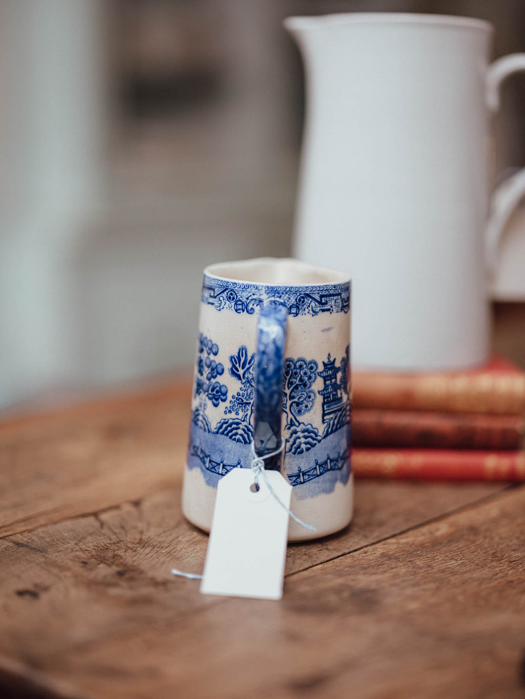 Allertons Blue Willow Transfer-Printed Jug - Staffordshire England