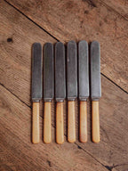Set of Six Bone-Handled Stainless Knives - Martin Hall and Co Sheffield Shrewsbury