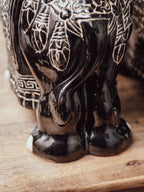 Vintage Black and White Ceramic Elephants Pair