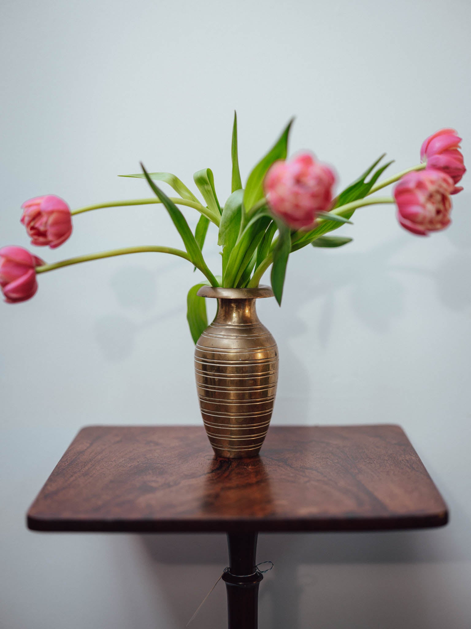 Vintage Brass Ribbed Vase