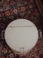 Vintage Painted Tin Pail with Lid