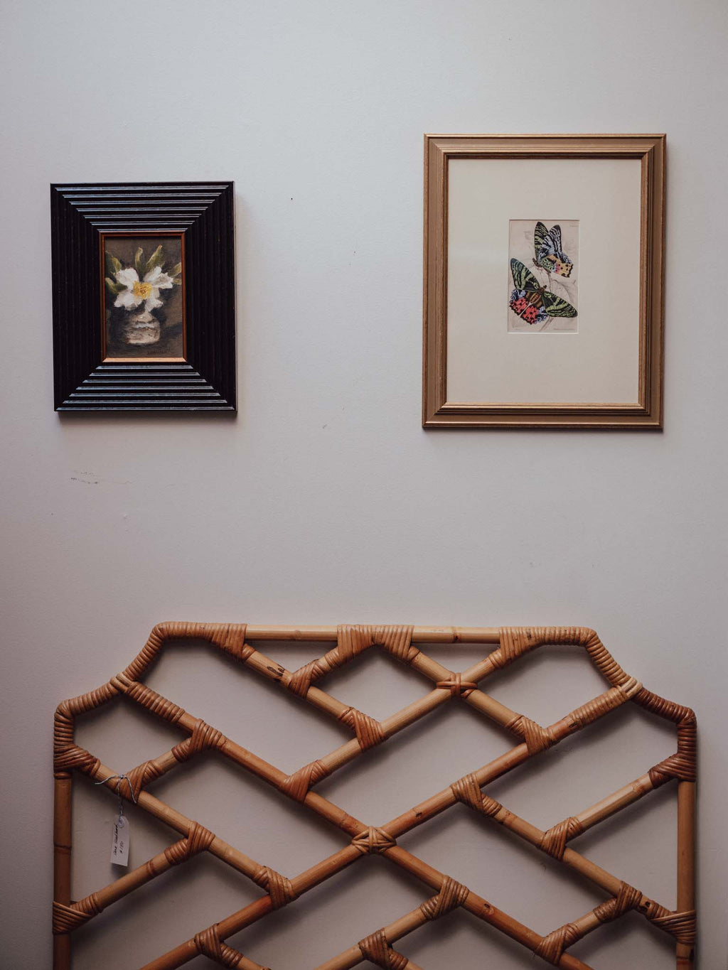 Vintage Rattan and Bamboo 'Chinese Chippendale' Headboard
