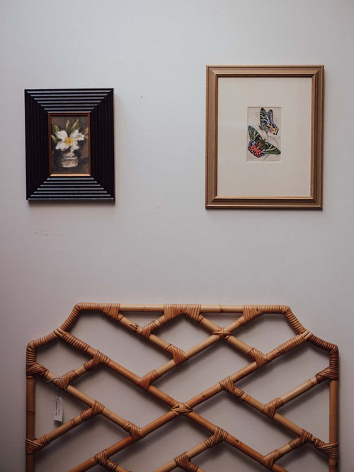 Vintage Rattan and Bamboo 'Chinese Chippendale' Headboard