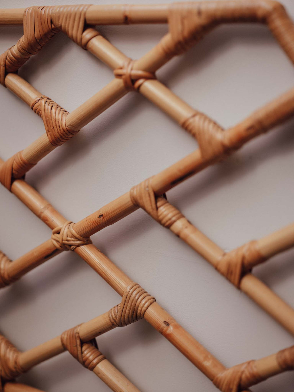 Vintage Rattan and Bamboo 'Chinese Chippendale' Headboard