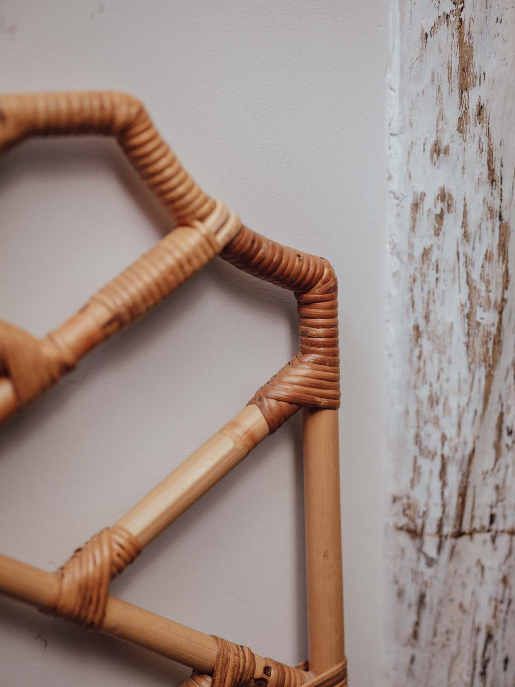 Vintage Rattan and Bamboo 'Chinese Chippendale' Headboard