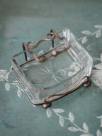 Victorian EPNS and Etched Glass Butter Dish