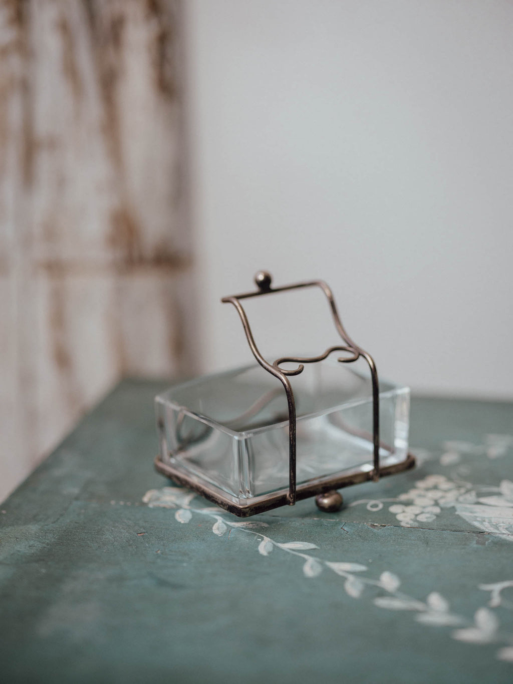 Victorian EPNS and Etched Glass Butter Dish