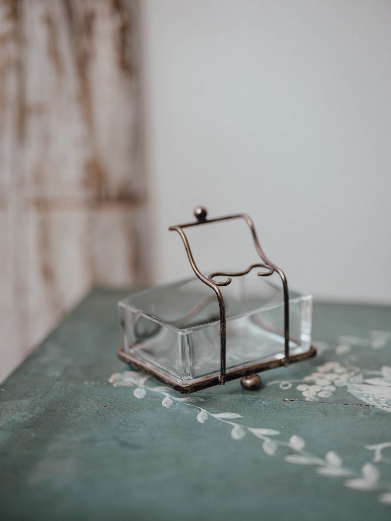 Victorian EPNS and Etched Glass Butter Dish