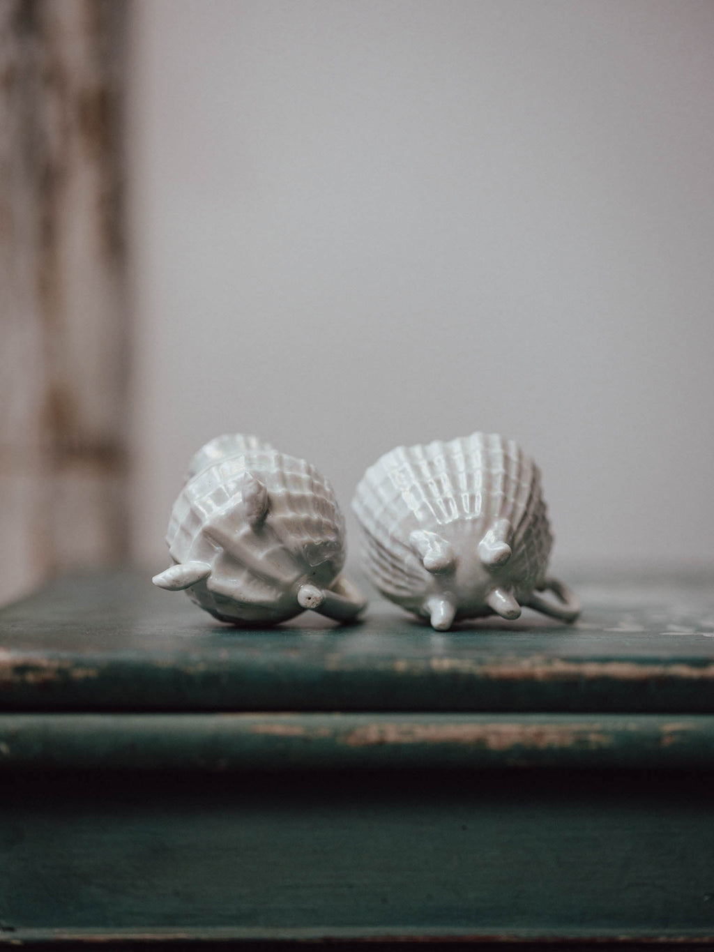 Belleek-Style Shell and Basketweave Cream and Sugar Set