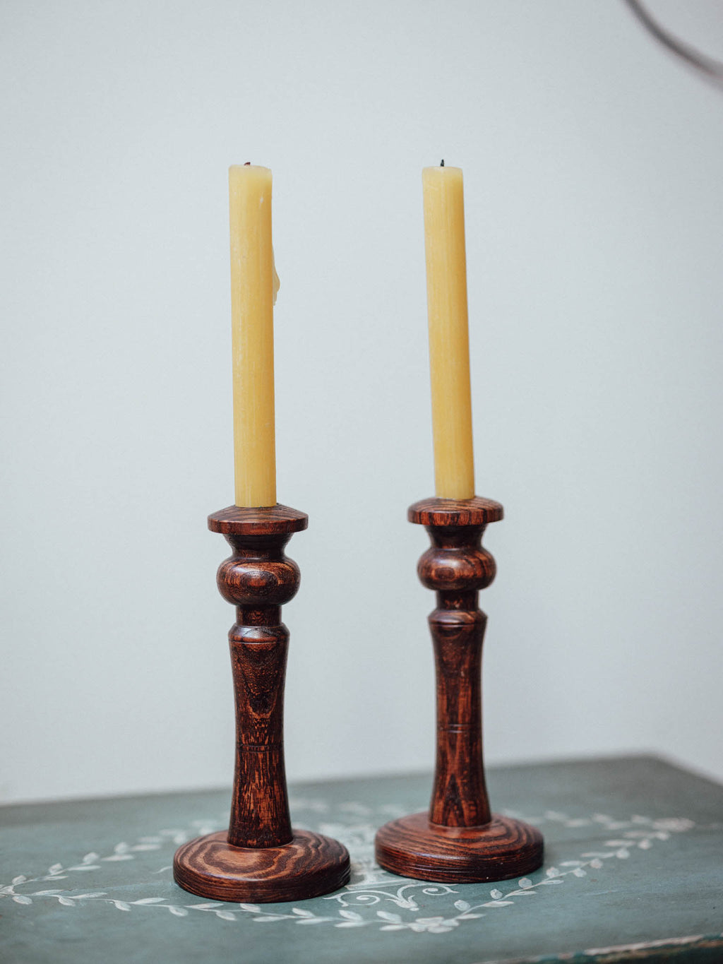 Pair of Hand-Turned Candlesticks