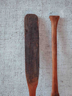Pair of Vintage Hand Carved Wooden Paddles