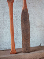Pair of Vintage Hand Carved Wooden Paddles