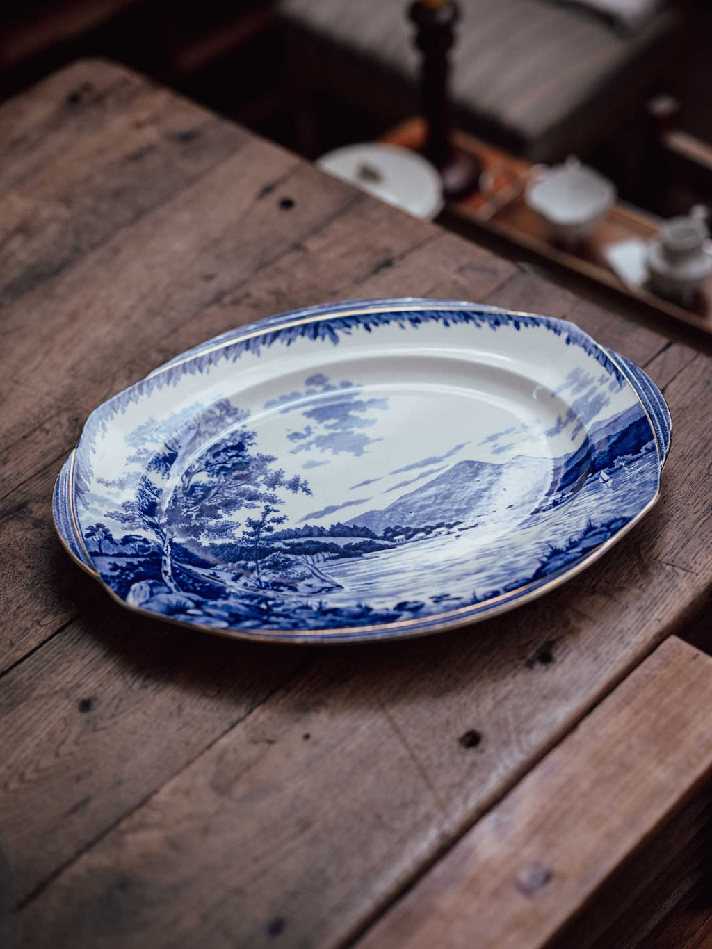 Burleigh Ware 'Britain Beautiful' Blue Transfer Platter