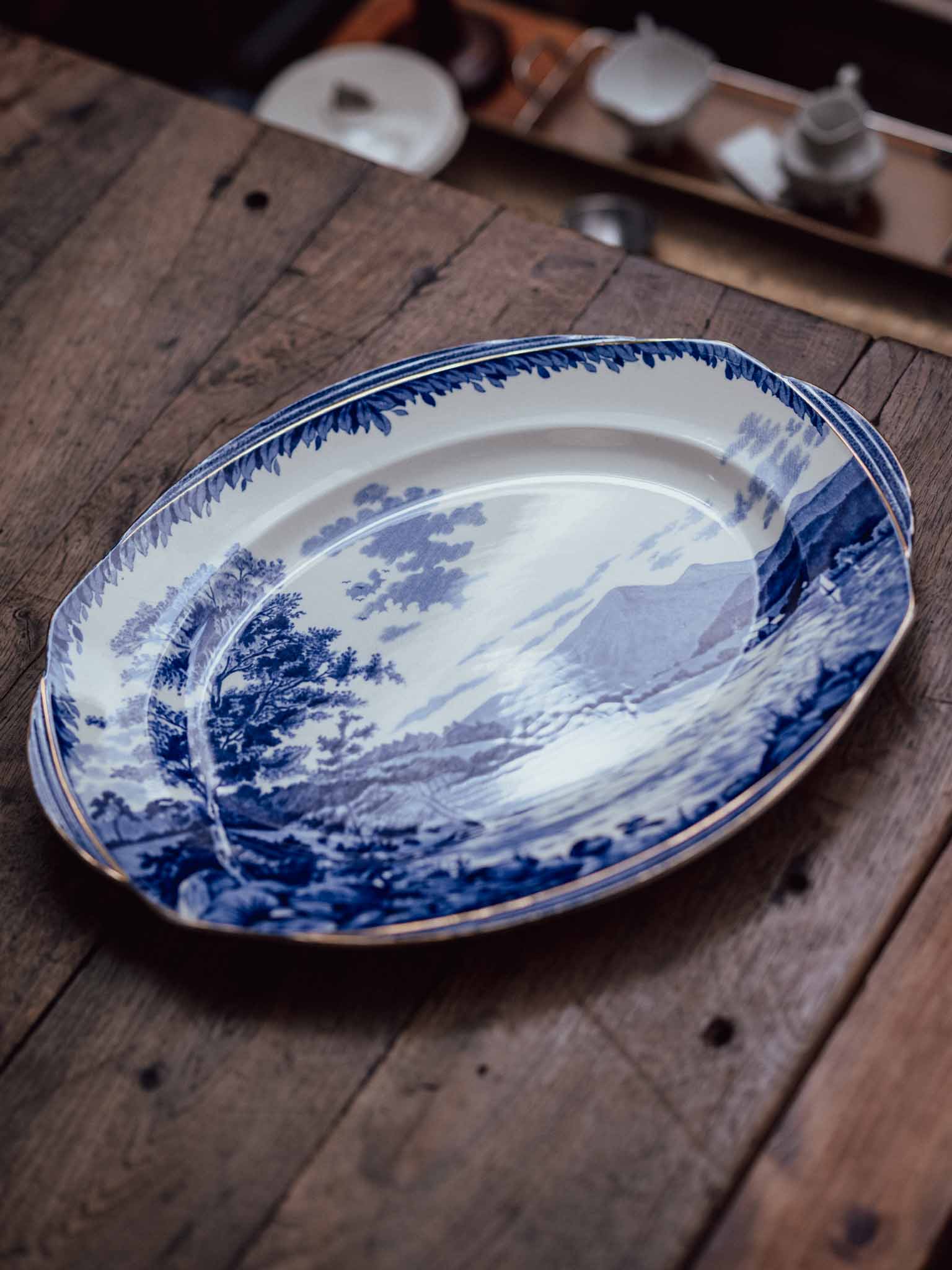 Burleigh Ware 'Britain Beautiful' Blue Transfer Platter