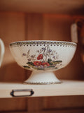 Antique Staffordshire Primula Transferware Footed Bowl
