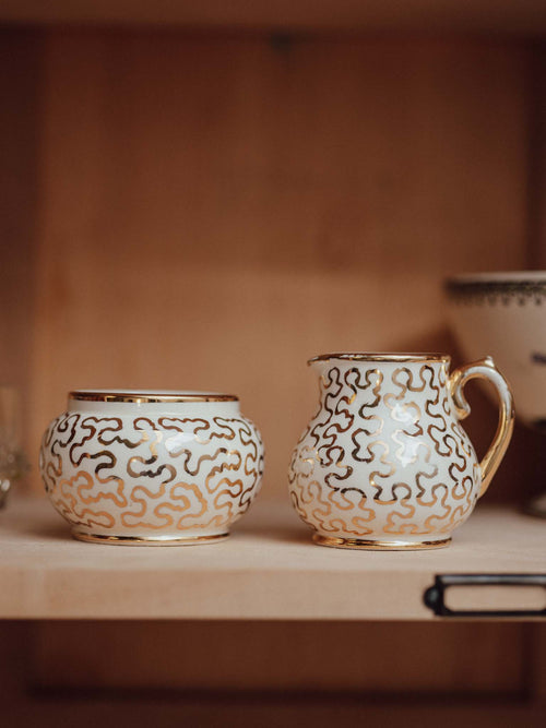 Sadler Gold Scrollwork Jug and Bowl
