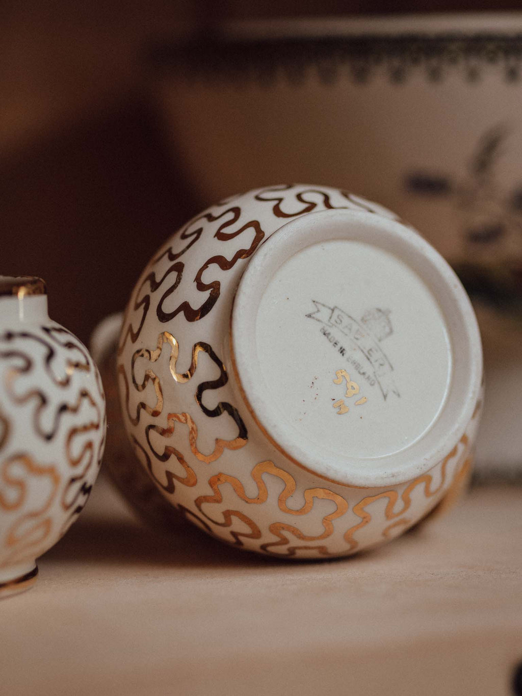 Sadler Gold Scrollwork Jug and Bowl