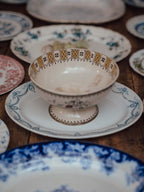 Antique Staffordshire Primula Transferware Footed Bowl