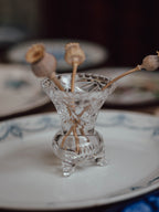 Cut Crystal Footed Vase with Scrolled Feet