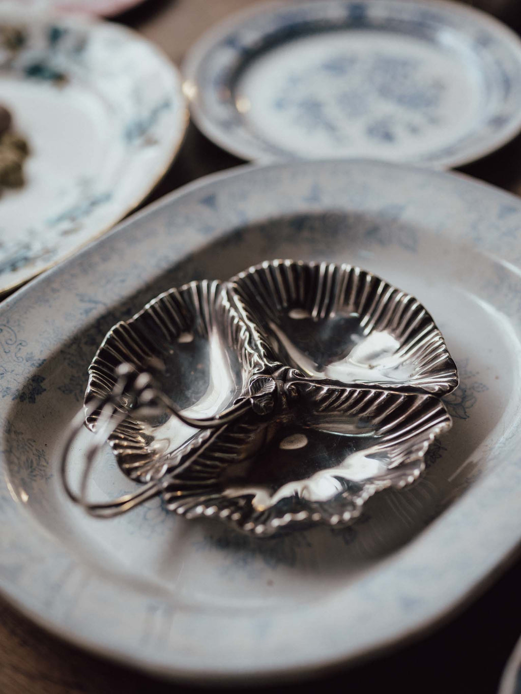 Antique Philip Ashberry & Sons Silver Plated Shell Hors d'Oeuvres Dish