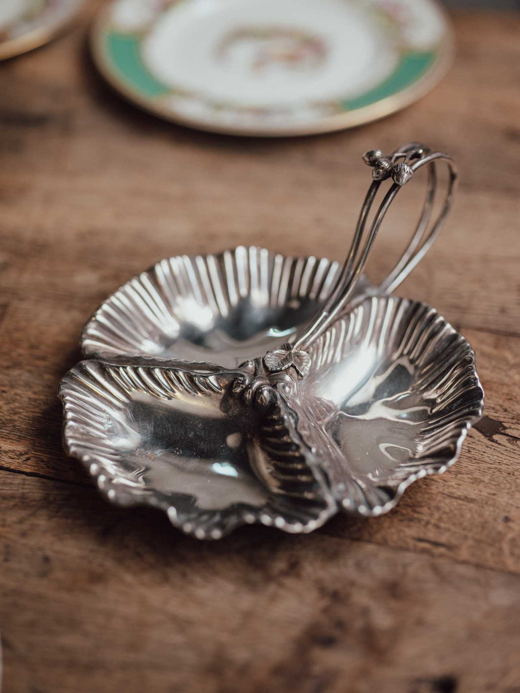 Antique Philip Ashberry & Sons Silver Plated Shell Hors d'Oeuvres Dish