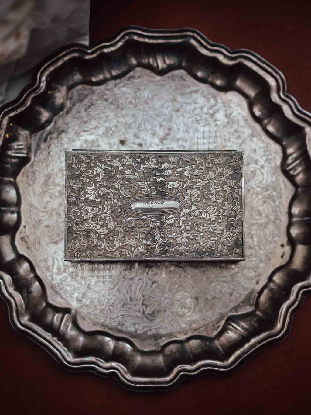 Silverplated ‘Nemo Box’ with Acanthus Scrollwork