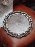 Silverplate Piecrust Salver with Engraved Decoration