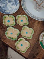 Vintage Japanese Flower-Form Plates - Set of Five