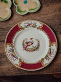 Myott Chelsea Bird Plate Maroon Staffordshire England