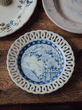 Japanese Blue and White Reticulated Porcelain Plate