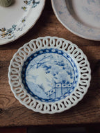 Japanese Blue and White Reticulated Porcelain Plate