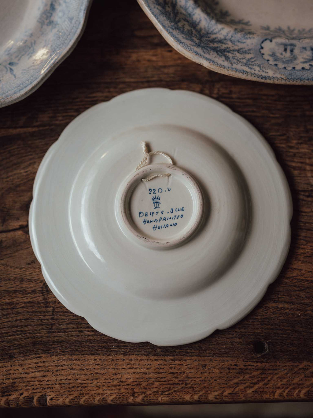 Hand-Painted Delft Blue Cabinet Plate Bird and Florals