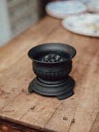 Black Frosted Glass Flower Arranger, Three-Piece
