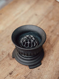 Black Frosted Glass Flower Arranger, Three-Piece