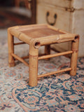 Blonde Bamboo Stool, Mid-Century Asian