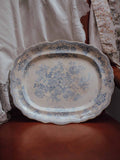 XL Antique Asiatic Pheasants Blue and White Platter