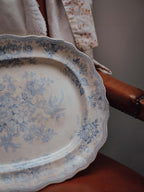 XL Antique Asiatic Pheasants Blue and White Platter