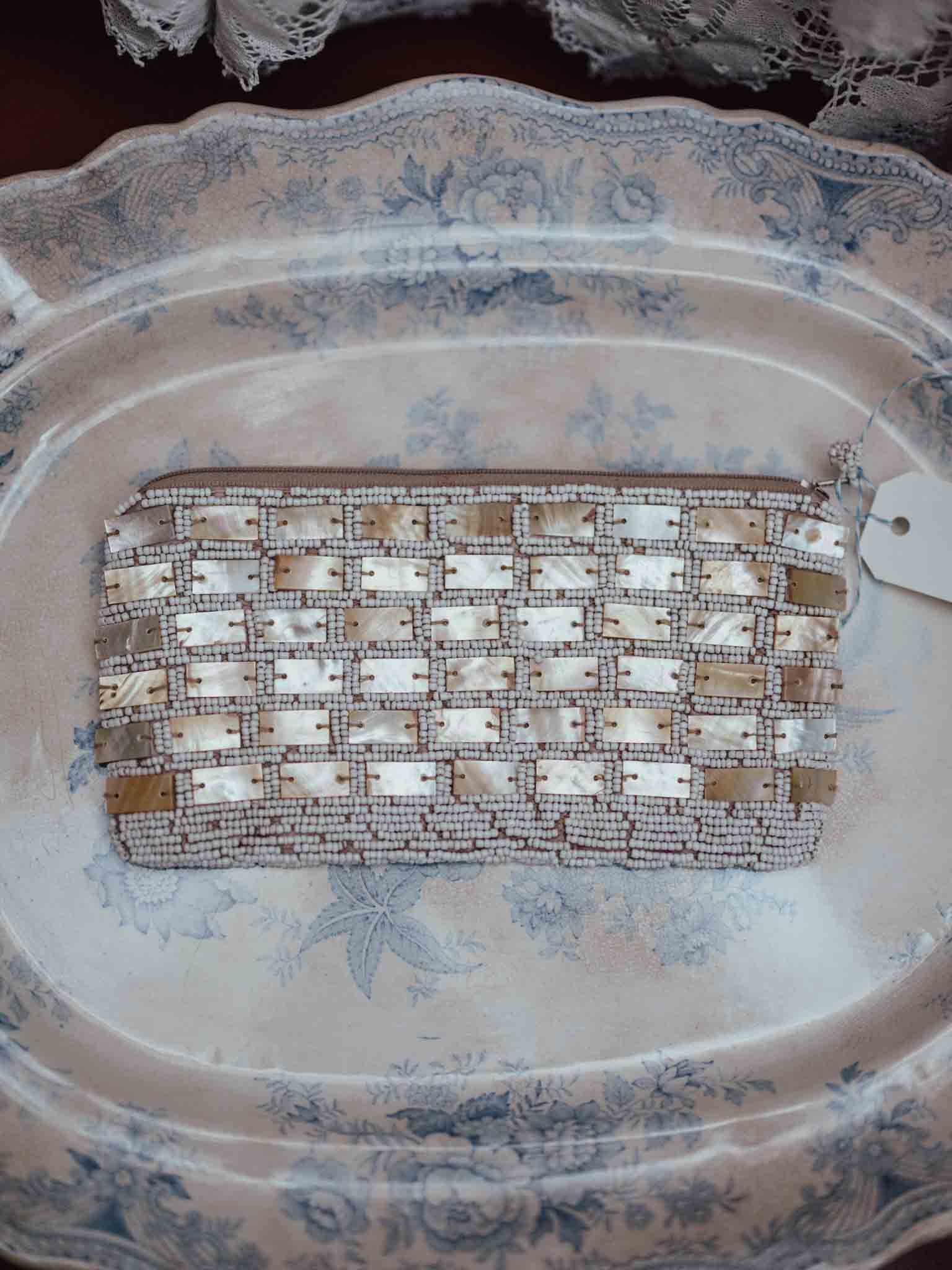 Vintage Mother-of-Pearl Beaded Clutch