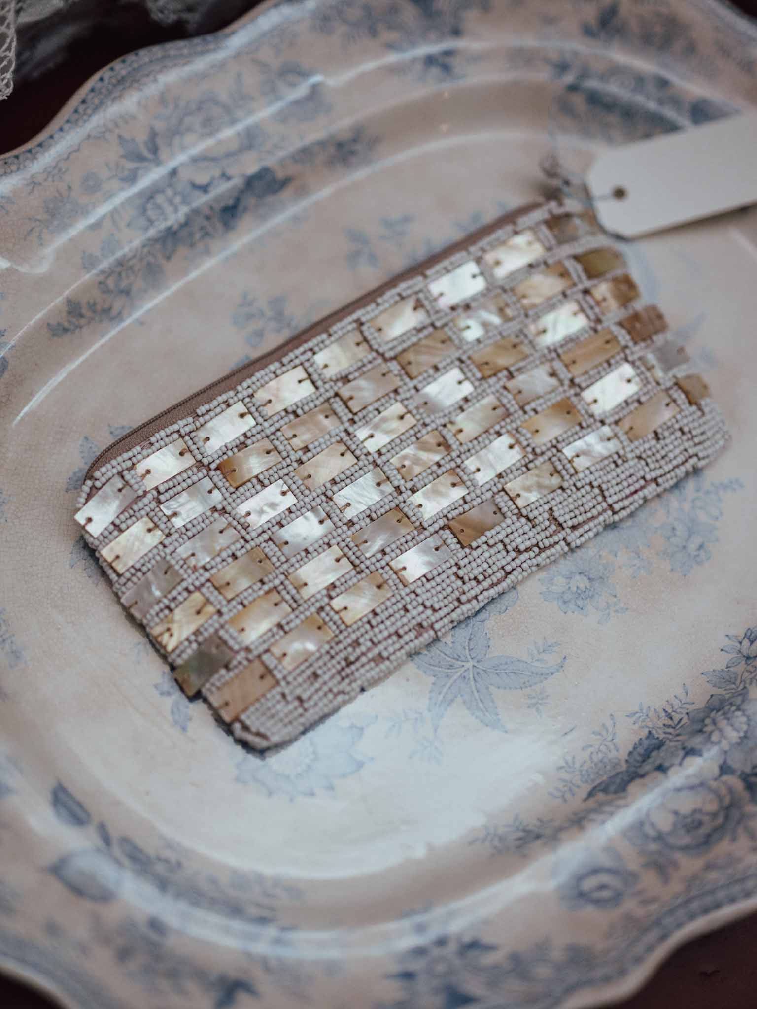 Vintage Mother-of-Pearl Beaded Clutch