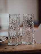 Pair of Textured Pressed Glass Vases