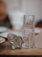 Pair of Textured Pressed Glass Vases