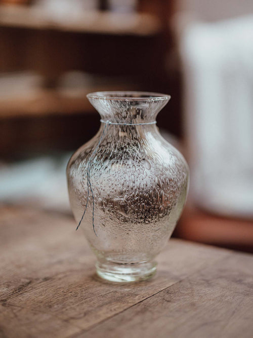 Hand-Blown Bubble Glass Vase
